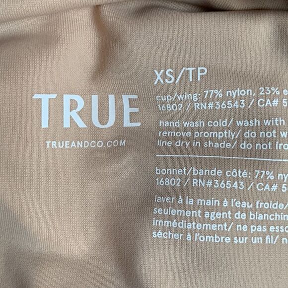 True and Co Laser Cut Flat Edge Removable Pads Seamless Bralette Bra Large - Picture 10 of 11